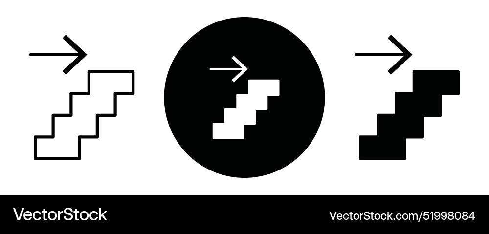Next steps outline icon collection or set vector image