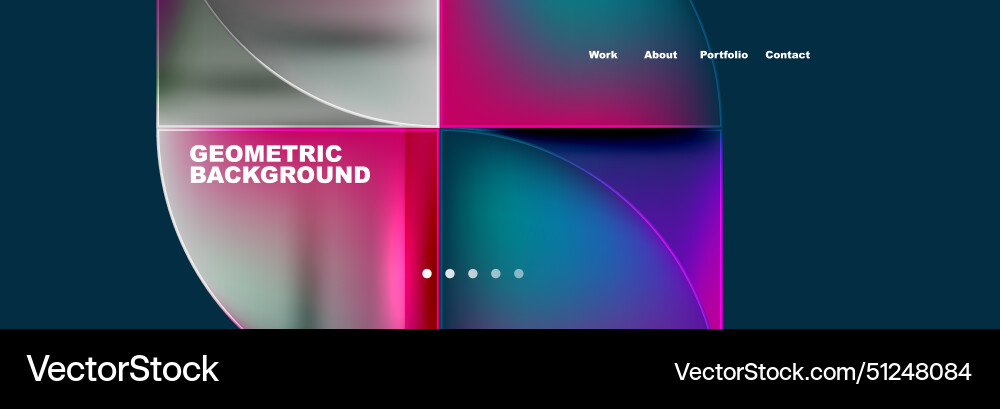 Round triangles and squares web site page template vector image