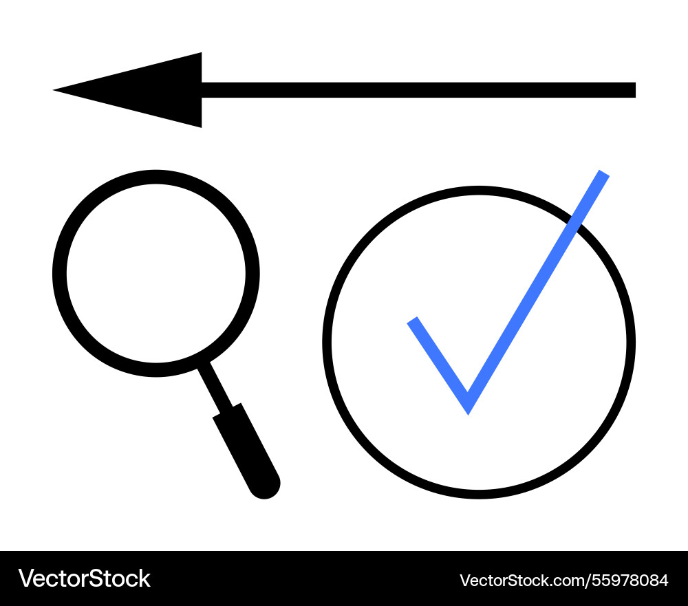 Search validate and progress concept Search validate and progress concept Vector Image