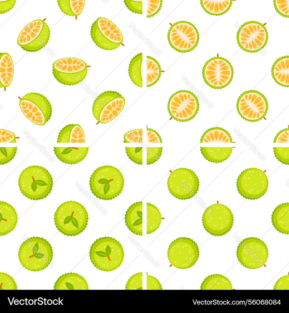 Set of seamless patterns with breadfruit showing Set of seamless patterns with breadfruit showing vector image