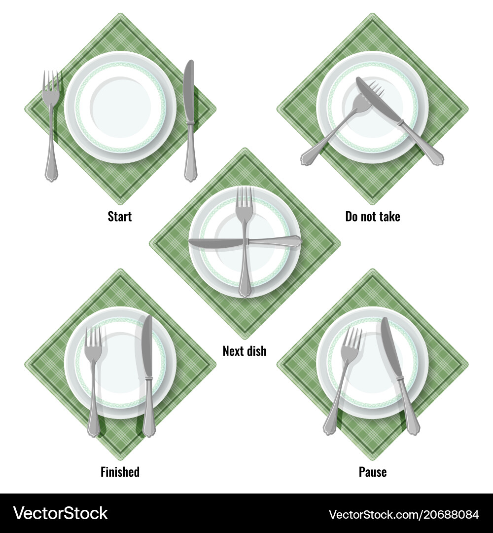 Table Setting Guide - Cutlery Placement vector image