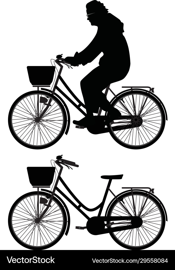 Woman Cycling Vector Image