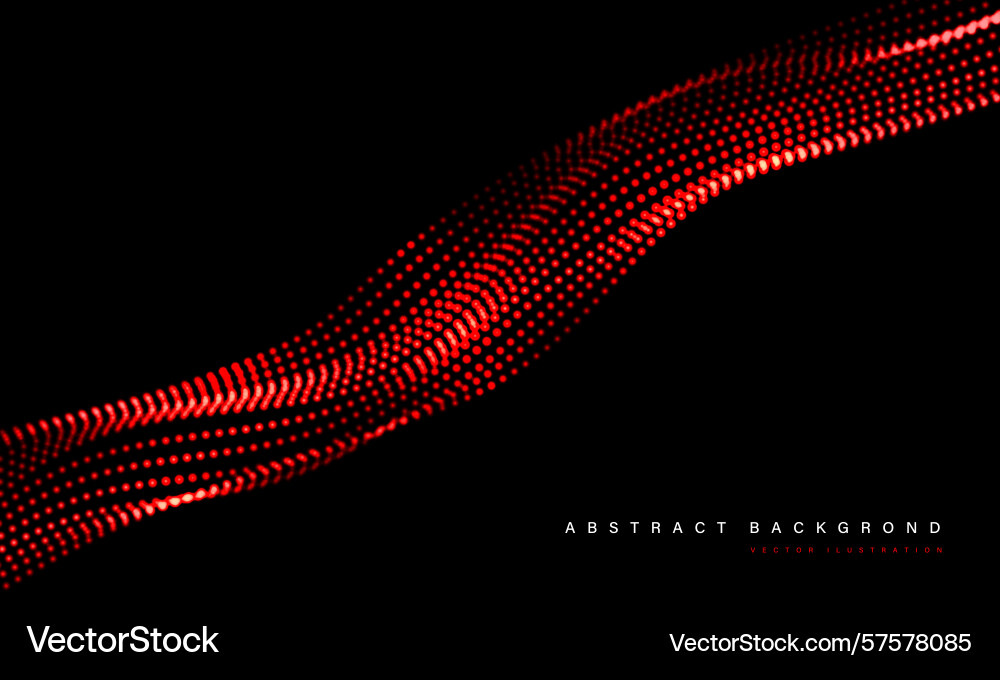 Abstract red mesh particles wave curve overlap vector image