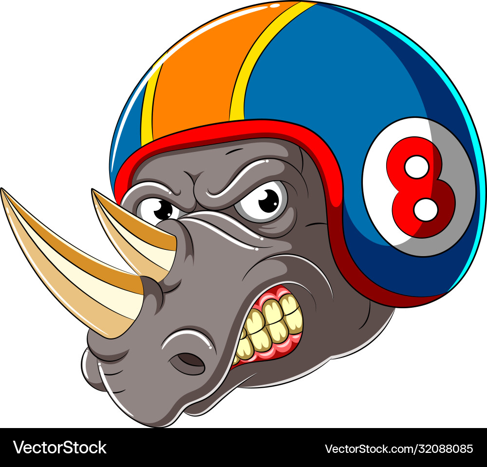 Angry Rhino Racer Helmet Royalty Free Vector Image