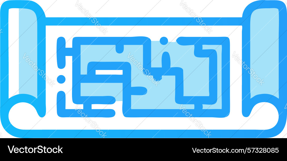 Architectural blueprint scroll for design vector image