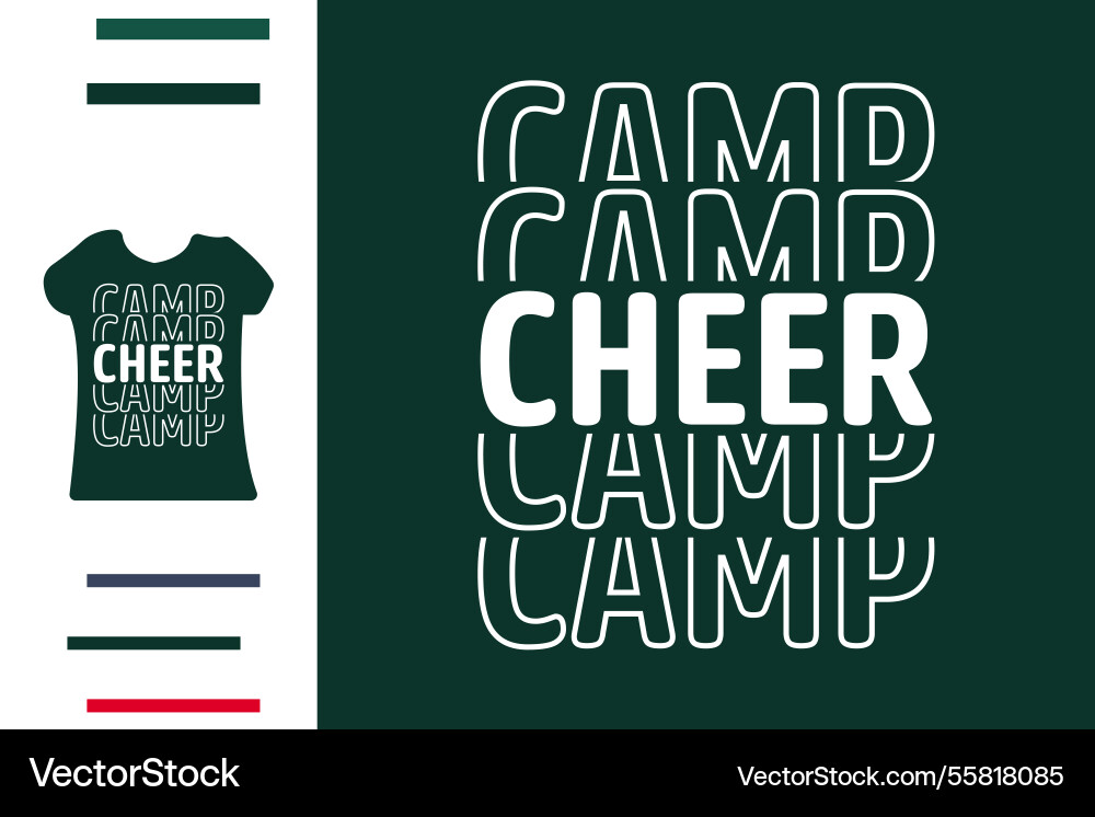 Cheer camp t shirt design Royalty Free Vector Image