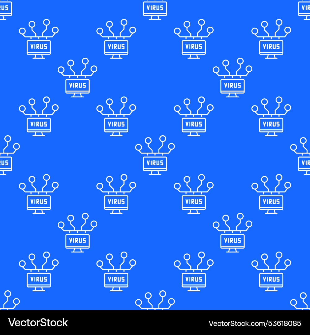 Computer network with virus seamless pattern Computer network with virus seamless pattern vector image