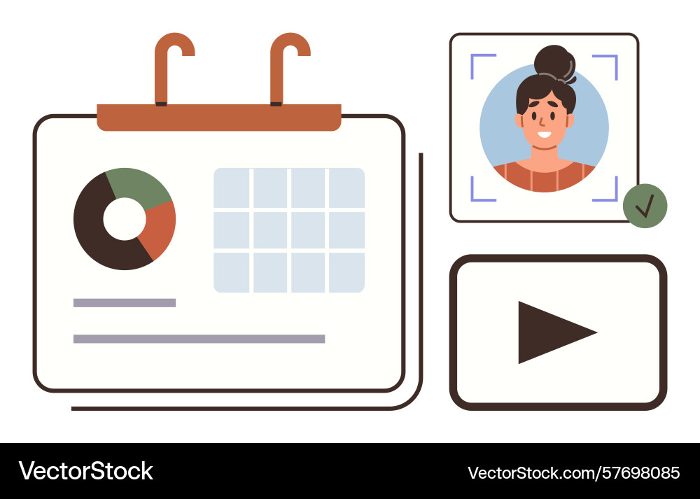 Digital tools for task planning with analytics Digital tools for task planning with analytics vector image