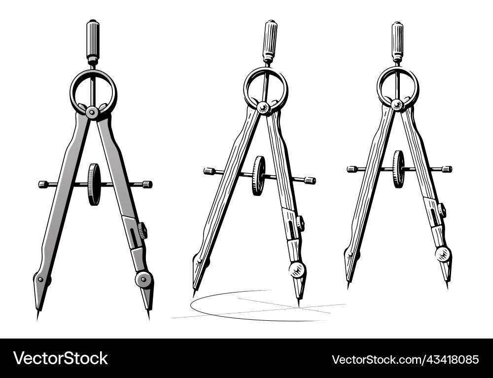 Drafting Compass - Precision Tool vector image