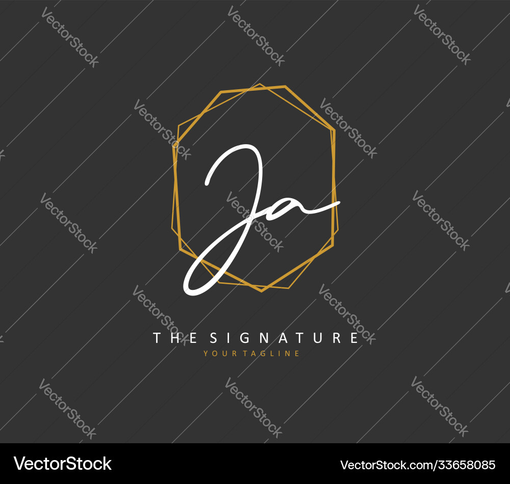 Elegant JA Initial Signature Logo Vector Image