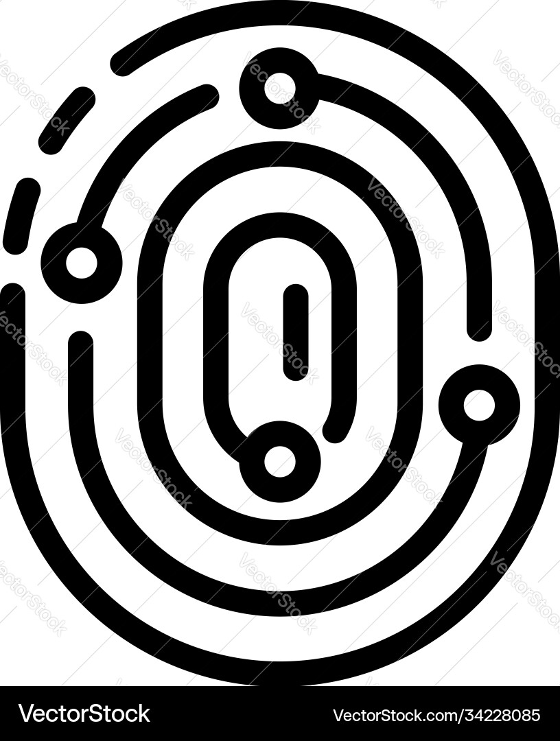 Fingerprint reliability icon outline style Vector Image