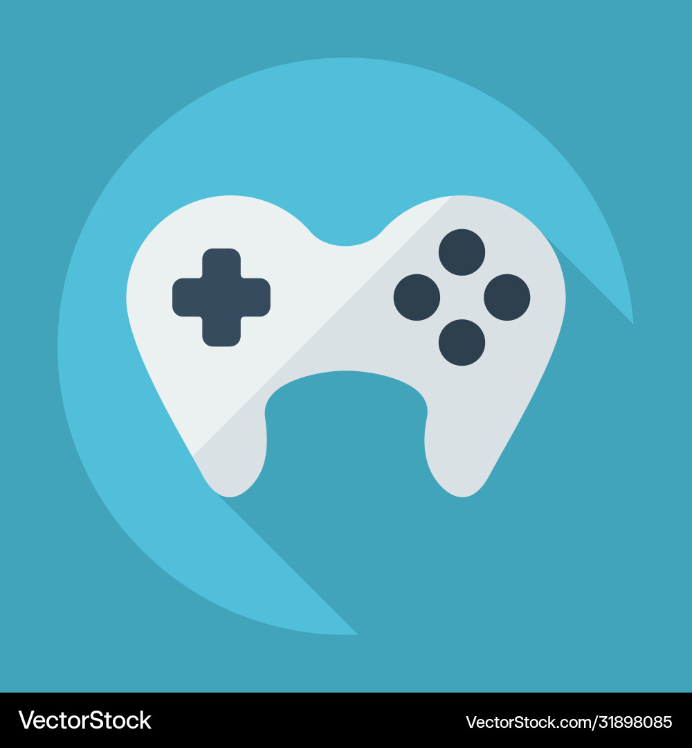 Flat modern design with shadow computer joystick Flat modern design with shadow computer joystick Vector Image