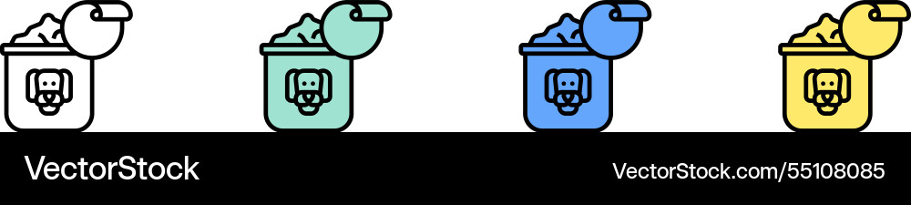 Hundefutter Ikone grün blau und gelb Stil Hundefutter Ikone grün blau und gelb Stil vektorbild