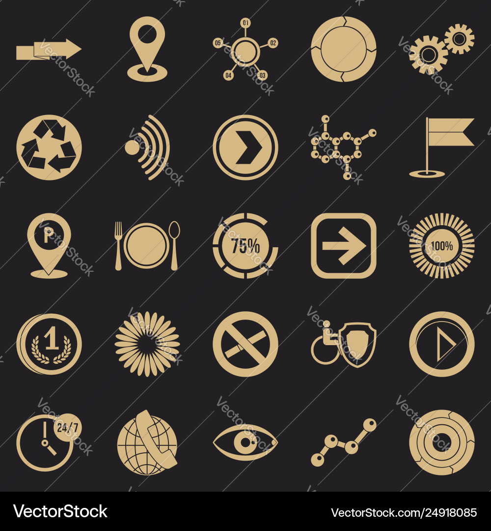 Indicator icons set simple style Indicator icons set simple style vector image