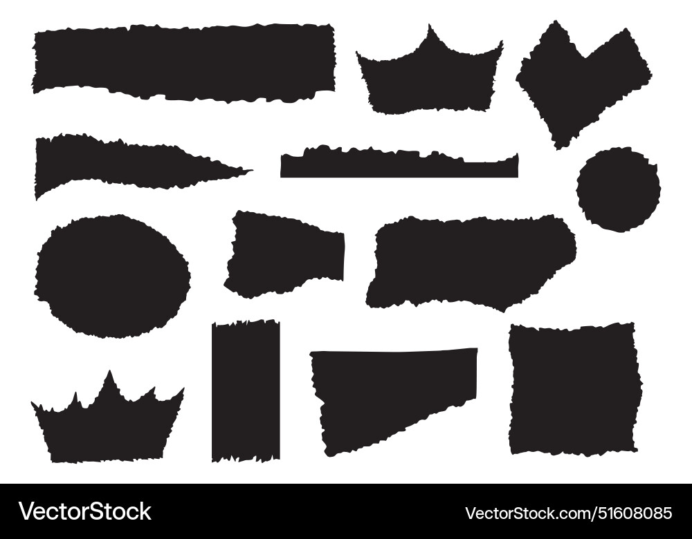 Jagged edge rectangle shapes frames torn paper Jagged edge rectangle shapes frames torn paper vector image