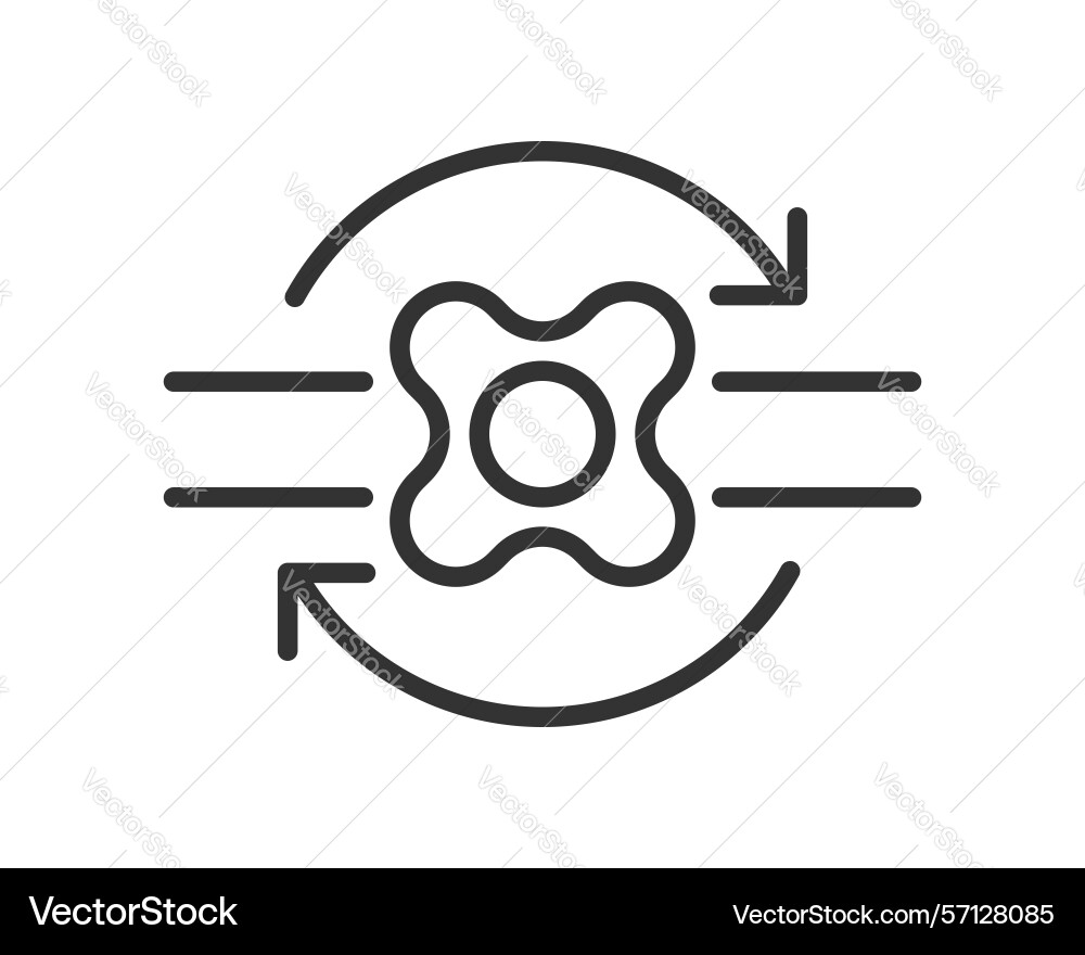 Minimalist icon of a cyclical process with arrows vector image