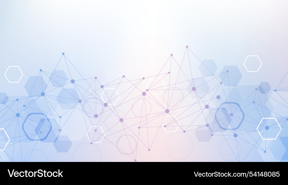 Modern scientific background with hexagons lines Modern scientific background with hexagons lines vector image