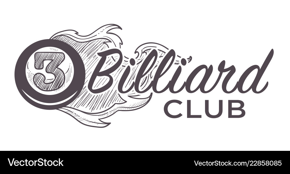 Poolroom Logo monochrome Skizze Umriss Poolroom Logo monochrome Skizze Umriss vektorbild
