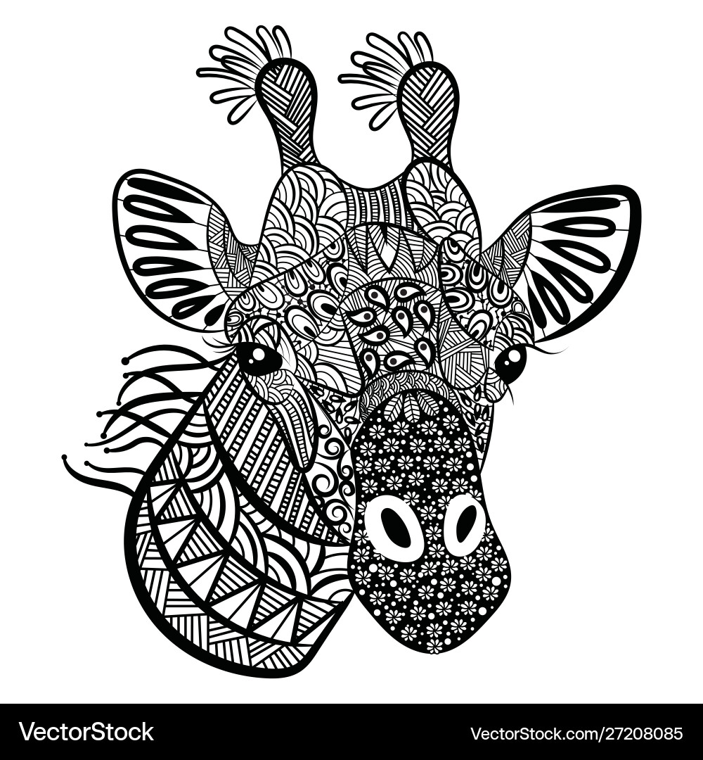 Portrait a giraffe with patterns Portrait a giraffe with patterns vector image
