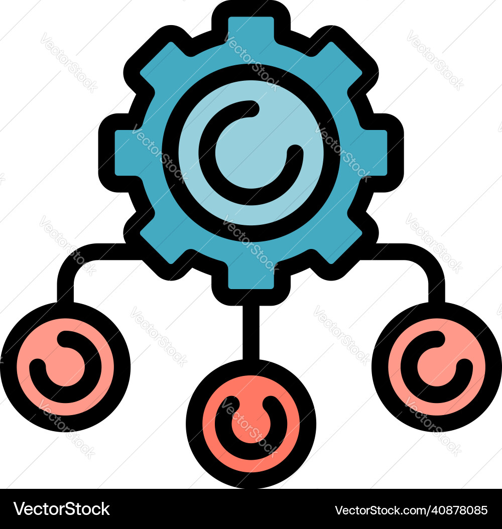 Project working system icon color outline vector image