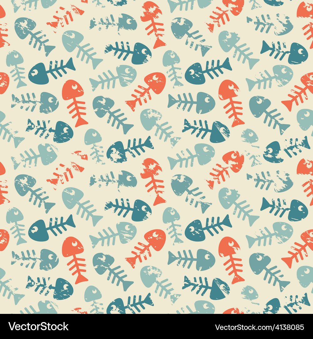 Retro Fish Pattern Vector Image