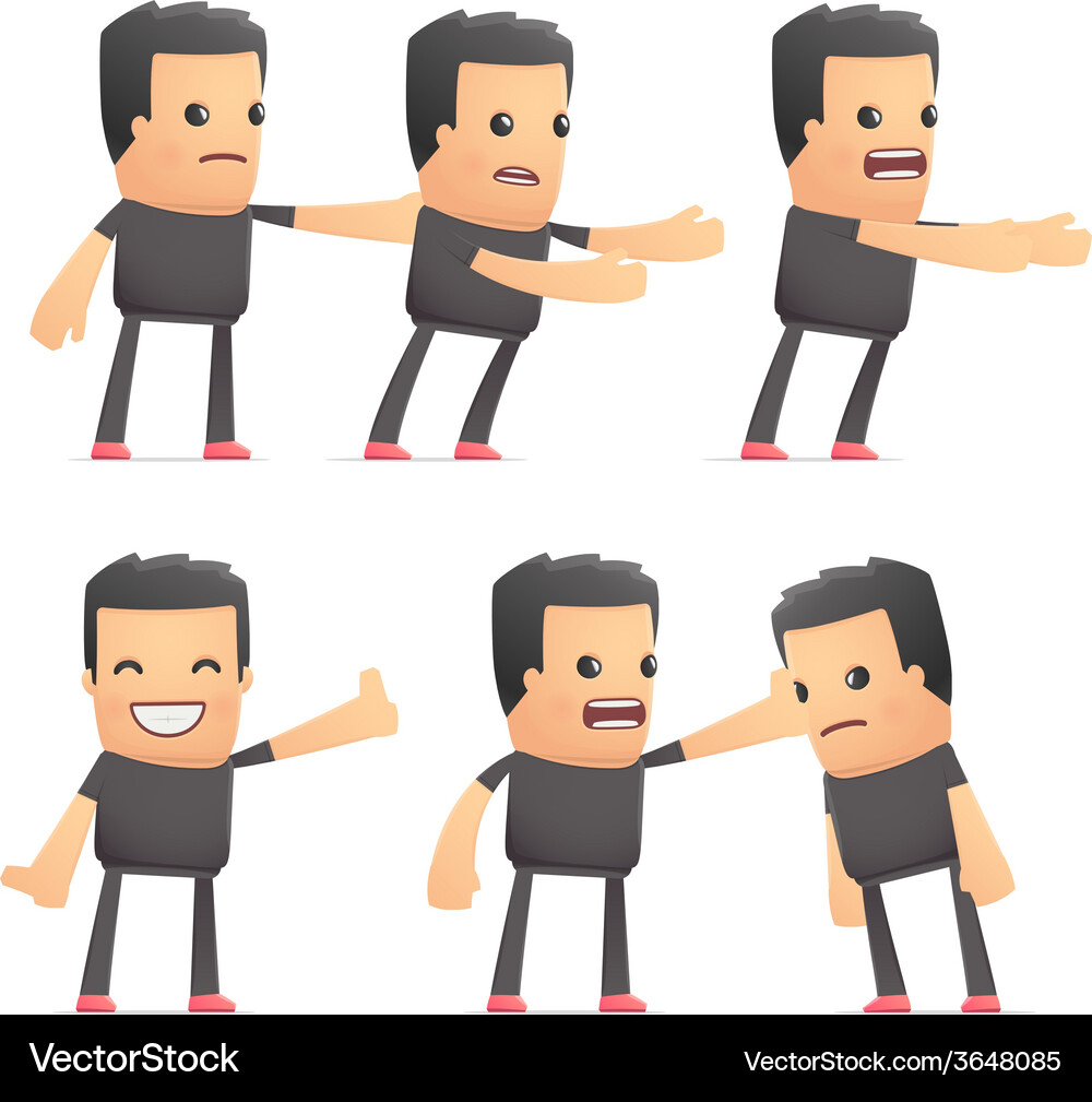Set of bad guy character in different poses Vector Image