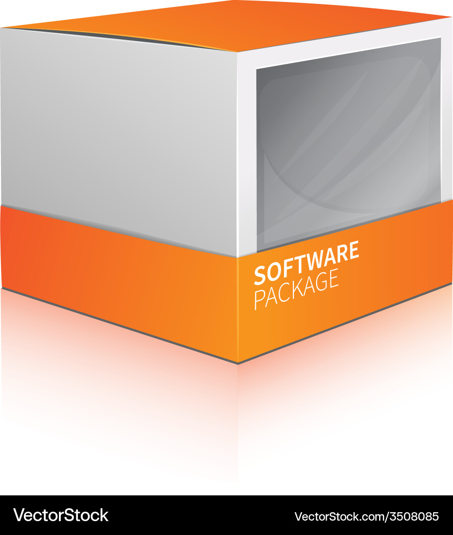 Software package box vector image
