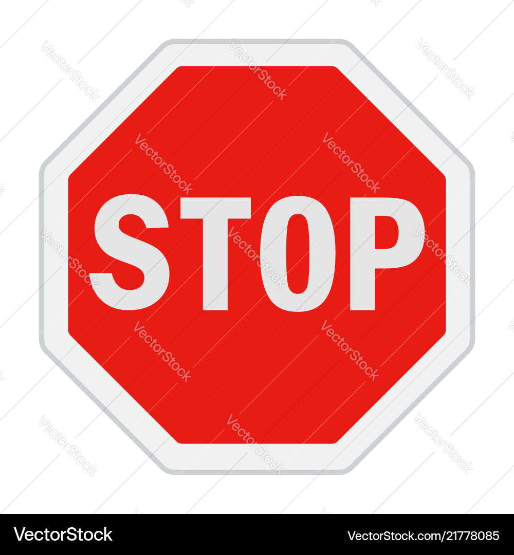 Stop Traffic Sign - Red Stop Sign vector image