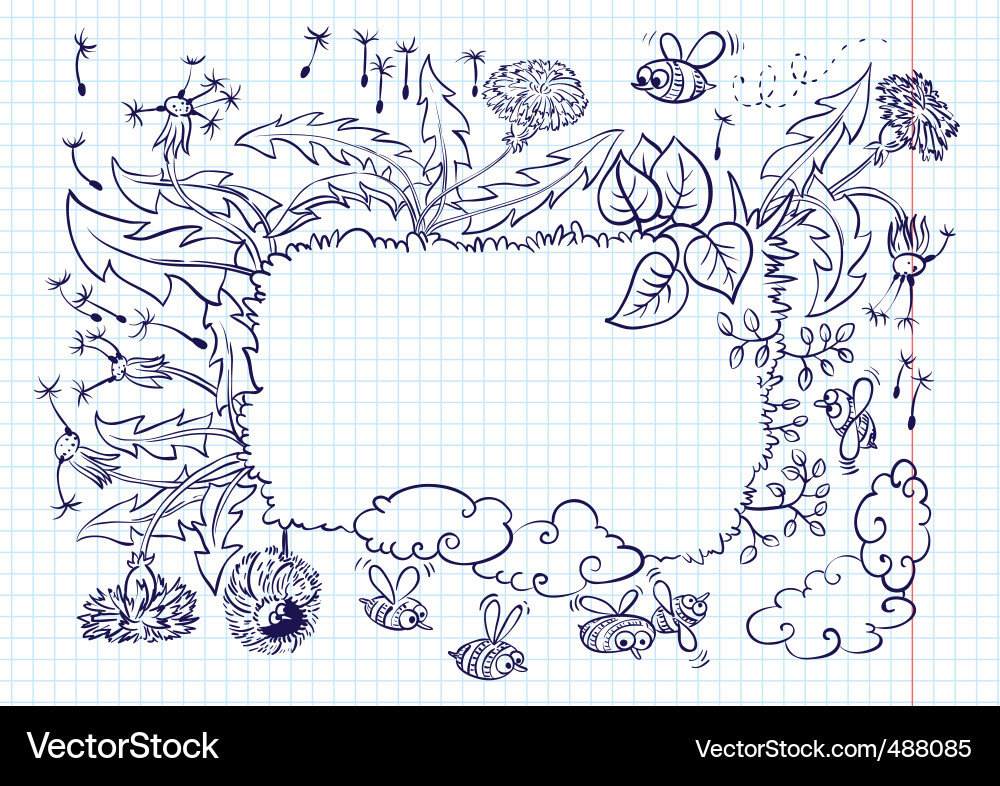 Summer Meadow Frame Vector Image