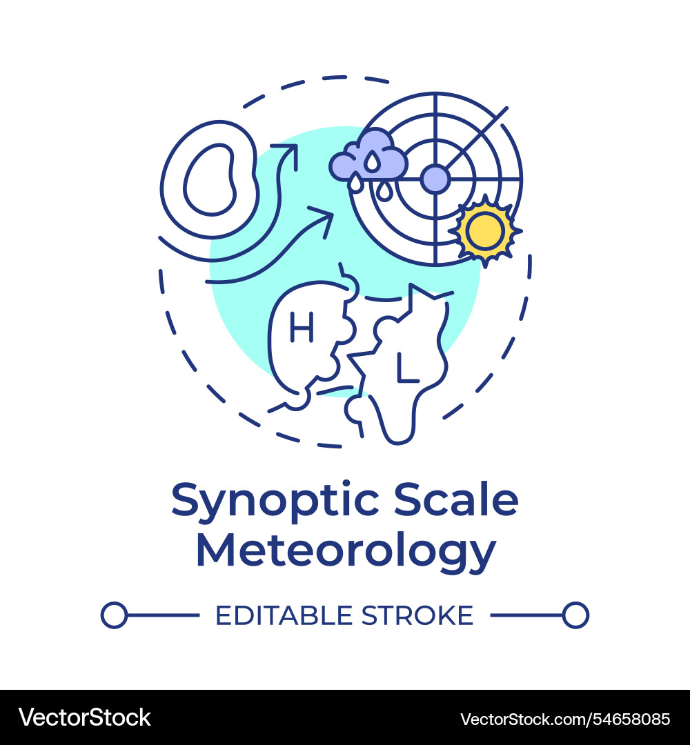 Synoptic scale meteorology multi color concept Synoptic scale meteorology multi color concept vector image