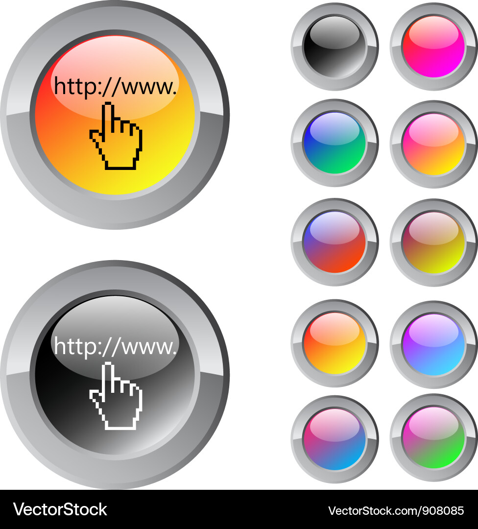 Www click multicolor round button vector image