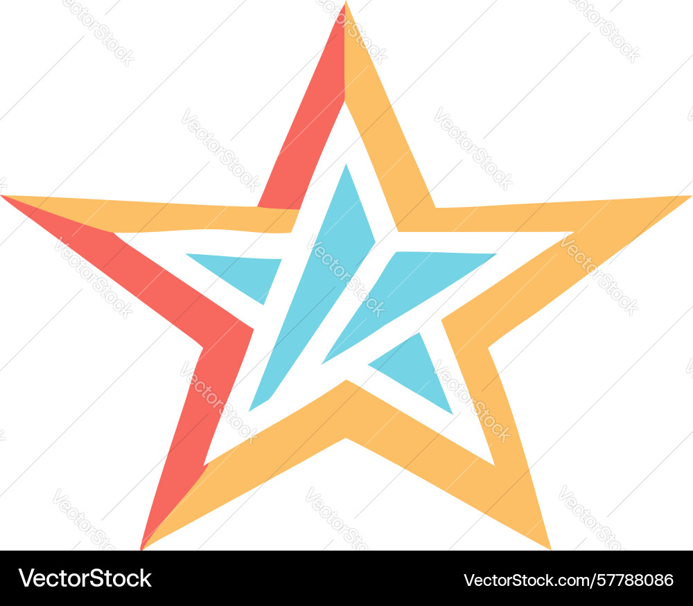 Abstract geometric star with intersecting shapes vector image