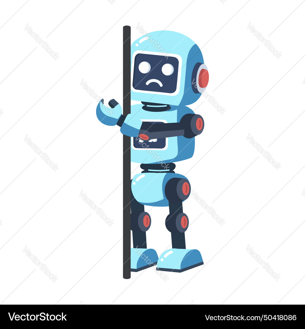 Ai robot an empty white board Ai robot an empty white board vector image
