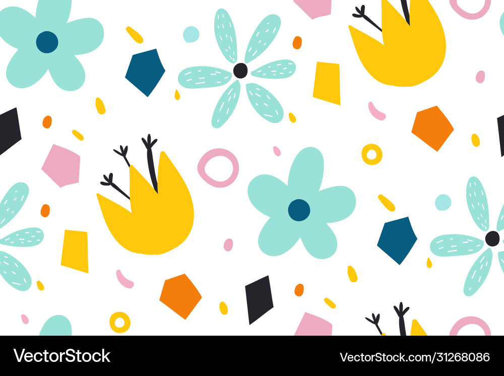 Cartoon background for kids seamless pattern Cartoon background for kids seamless pattern vector image