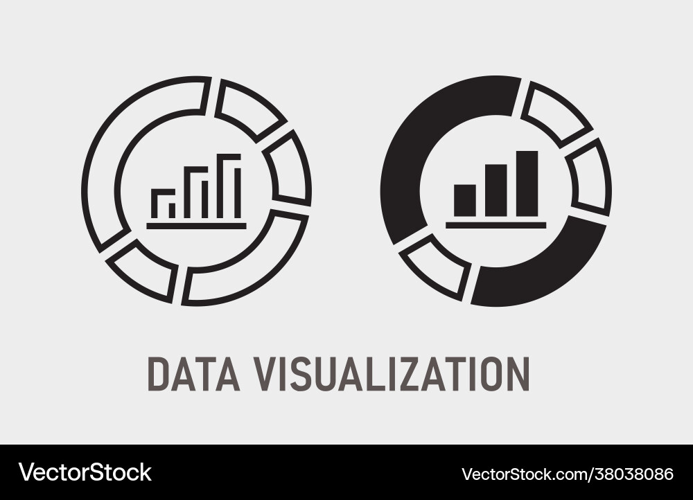 Data visualization icon on white background Vector Image