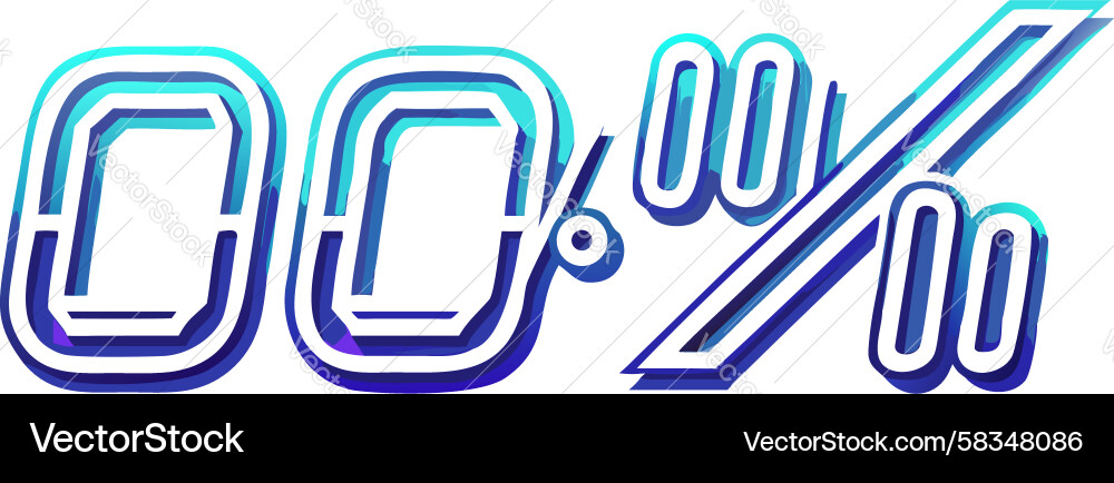Digital 00 Progress Display Vector Image