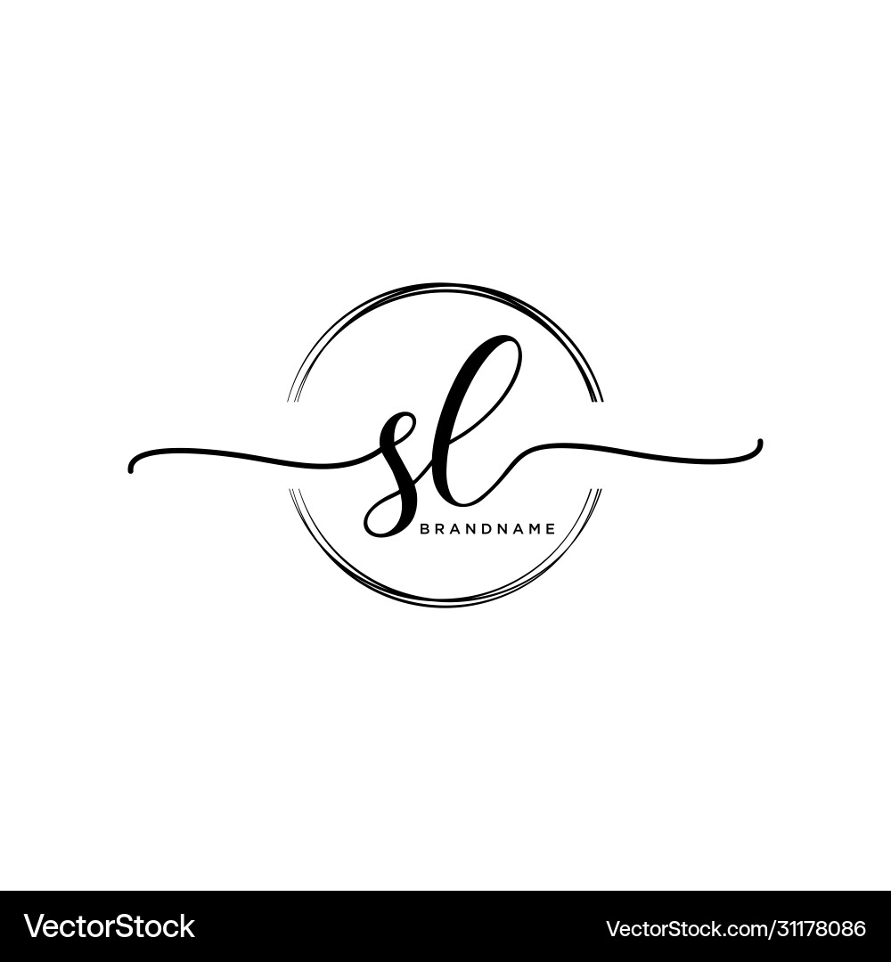 Elegant Initial Logo - SL Monogram Circle vector image