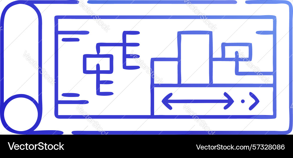 Engineering design blueprint with tools vector image