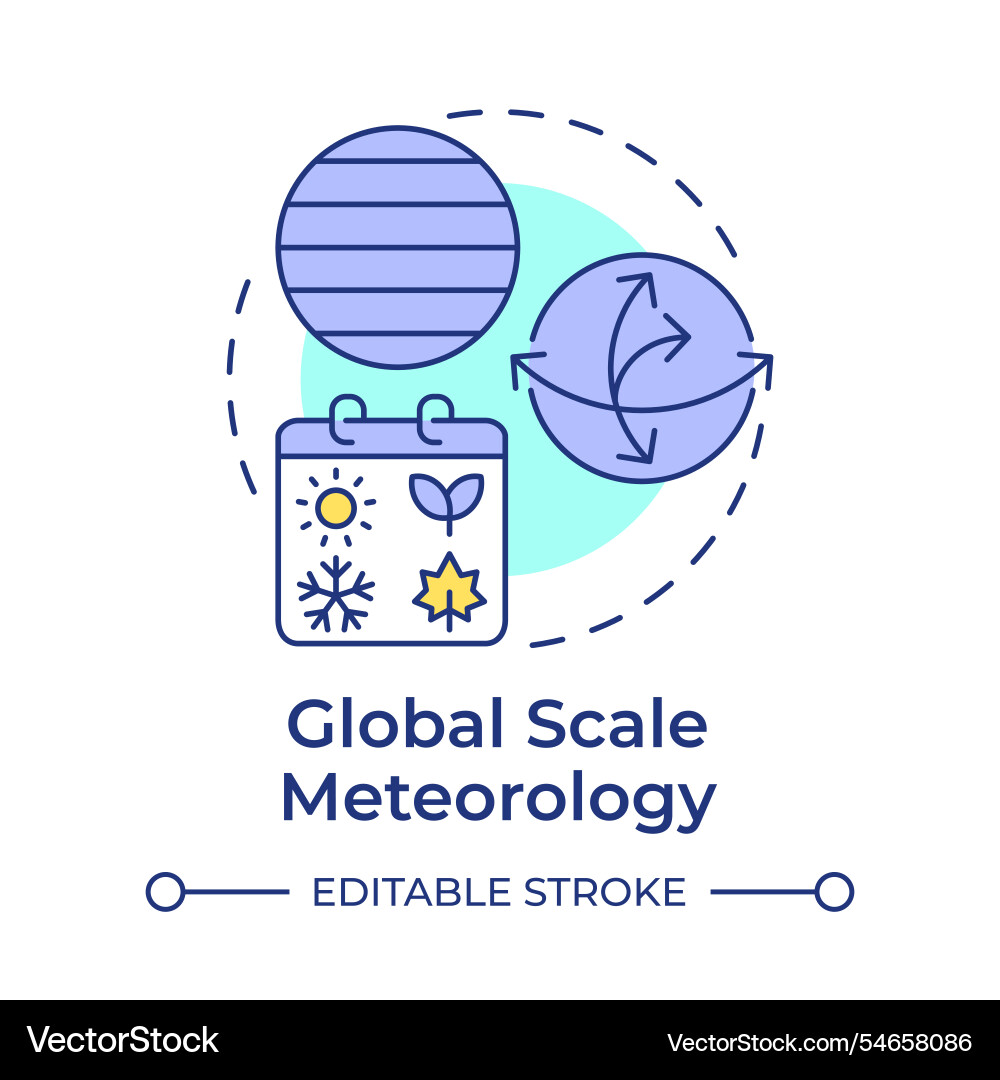 Global scale meteorology multi color concept icon Global scale meteorology multi color concept icon vector image