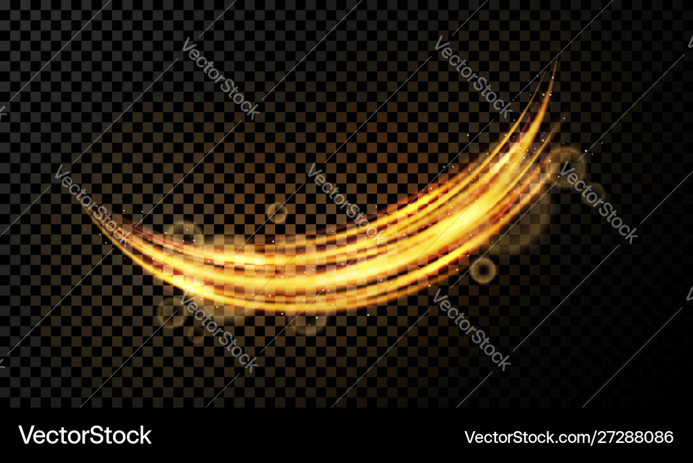 Light effect on transparent background golden Light effect on transparent background golden vector image