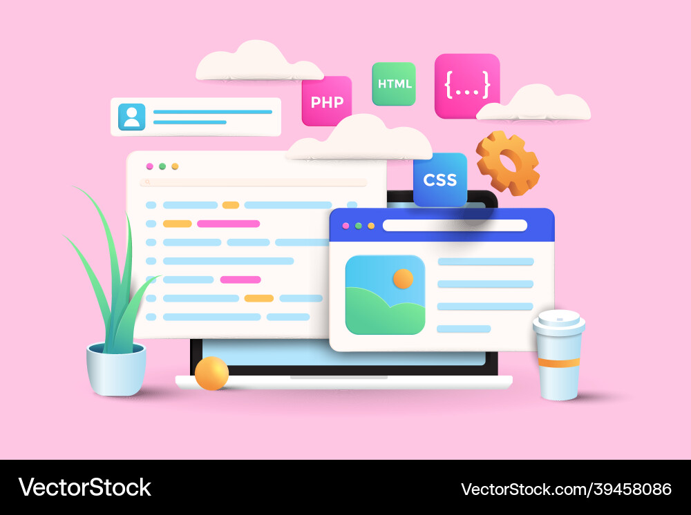 Modern UI App Development vector image
