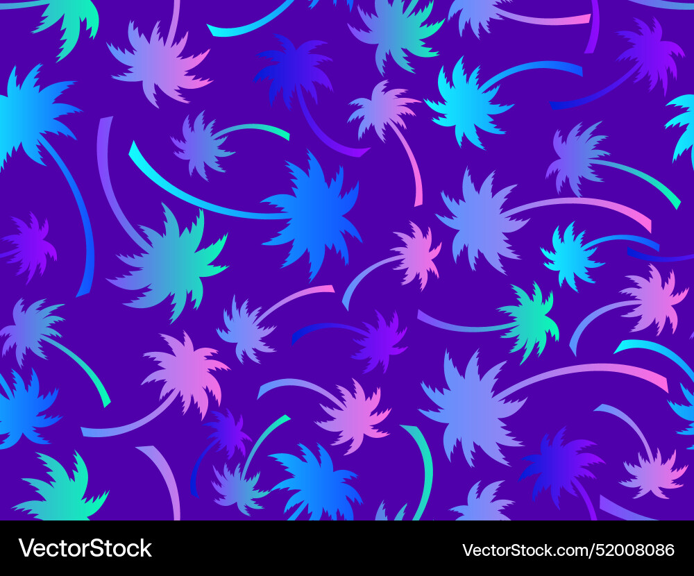 Palm trees seamless pattern colorful gradient Vector Image