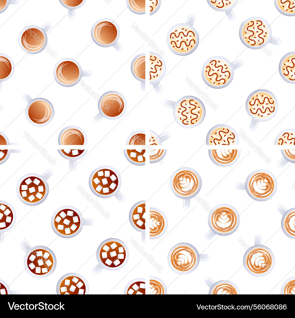 Seamless pattern with various types of coffee Vector Image