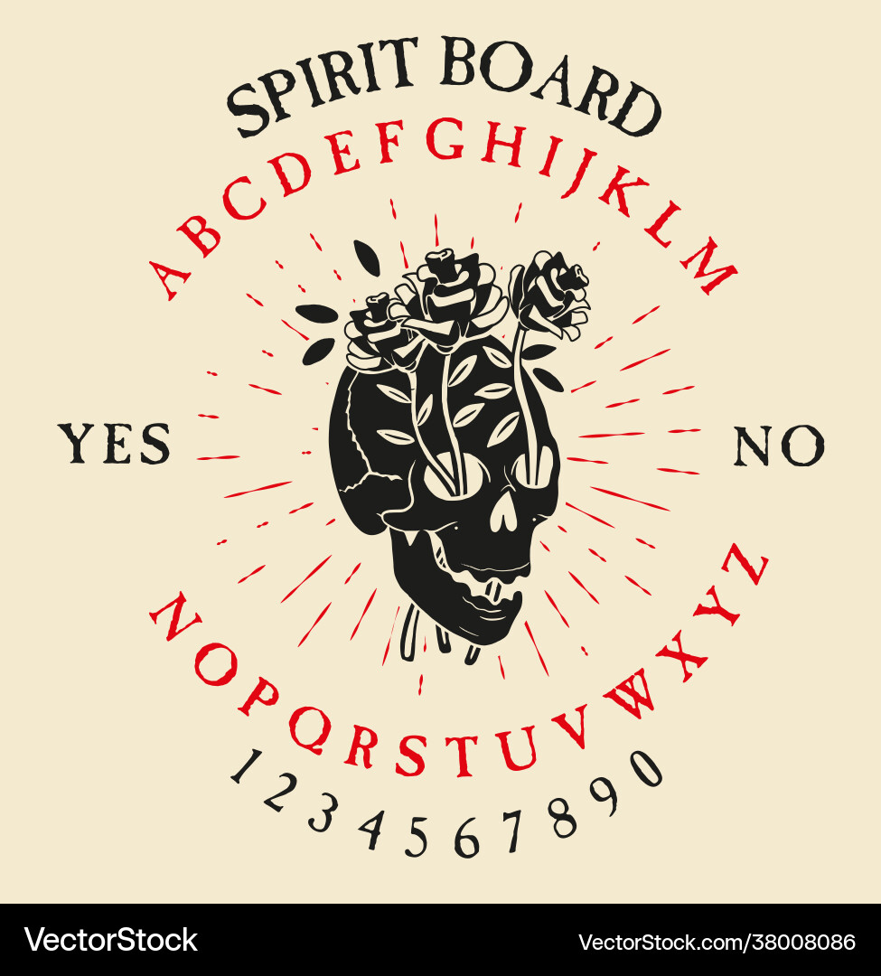 Spirit board ouija with skeletons Spirit board ouija with skeletons vector image