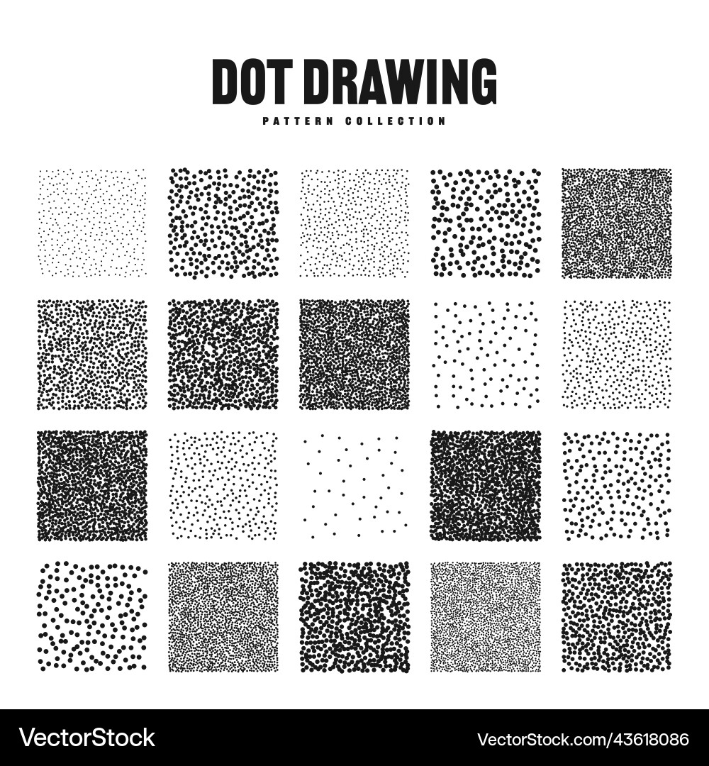Square shaped dotted objects stipple elements Square shaped dotted objects stipple elements vector image