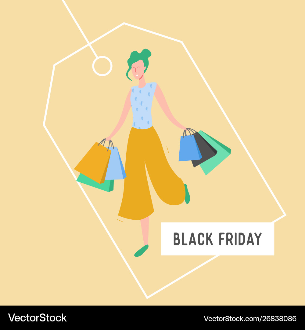 Woman with shopping bags and presents people Woman with shopping bags and presents people vector image