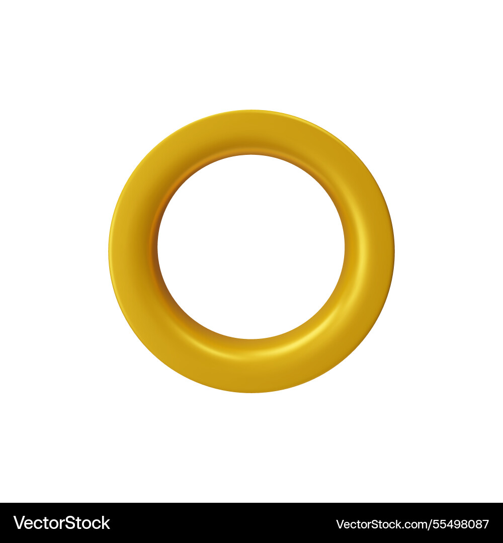 3d round frame golden glossy circle window Vector Image