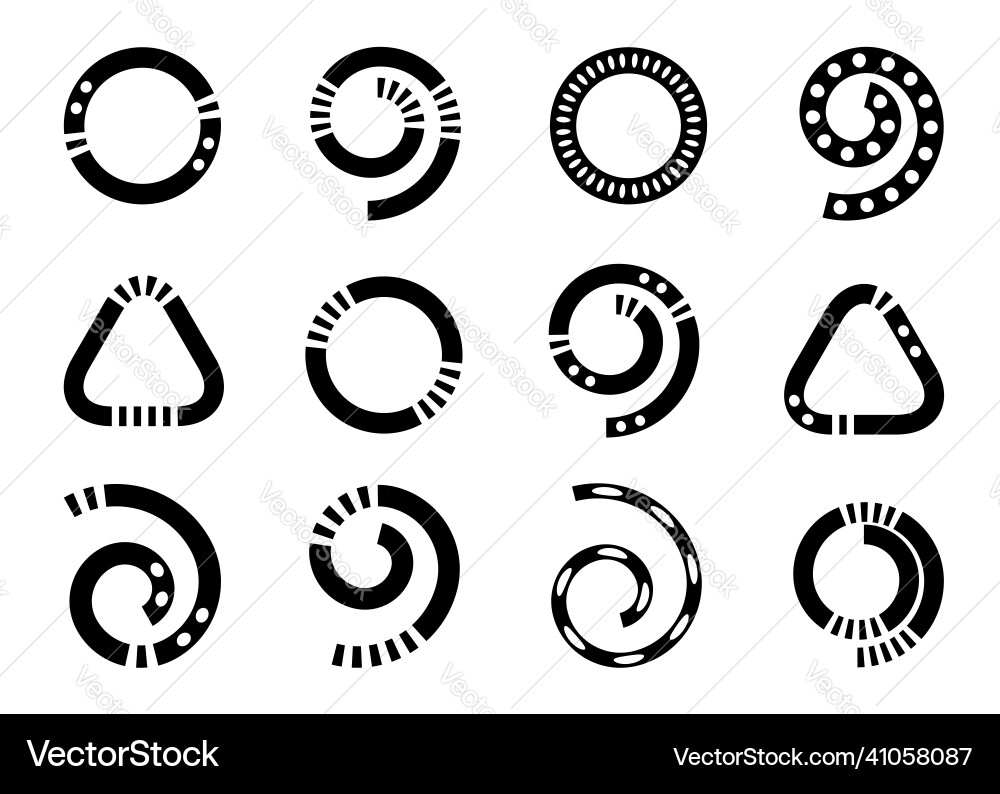 Abstract spiral circle and triangle elements Abstract spiral circle and triangle elements vector image