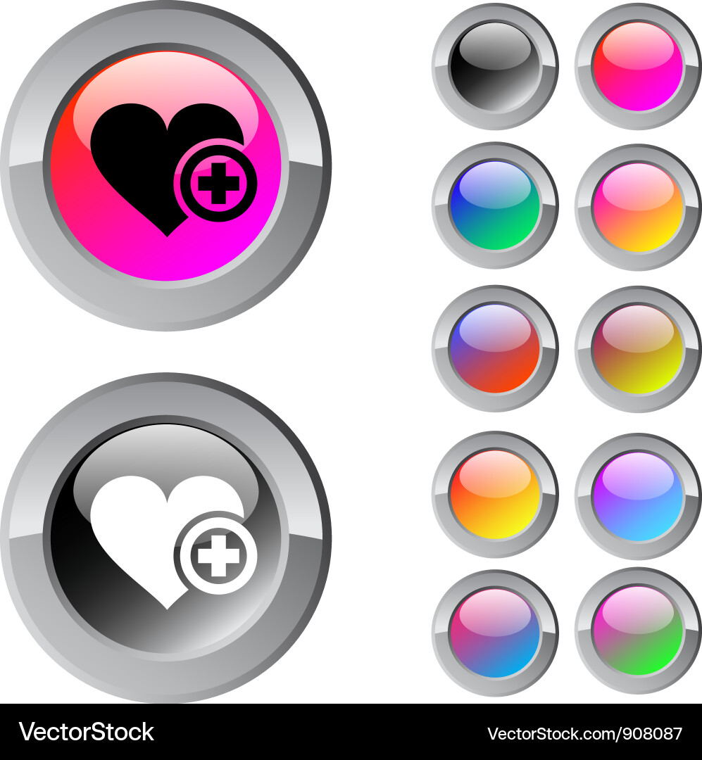 Add to vavorite multicolor round button Vector Image