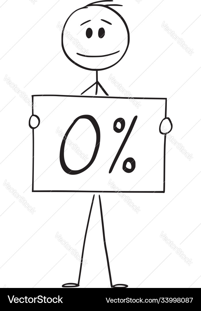 Cartoon man or businessman holding 0 zero Vector Image
